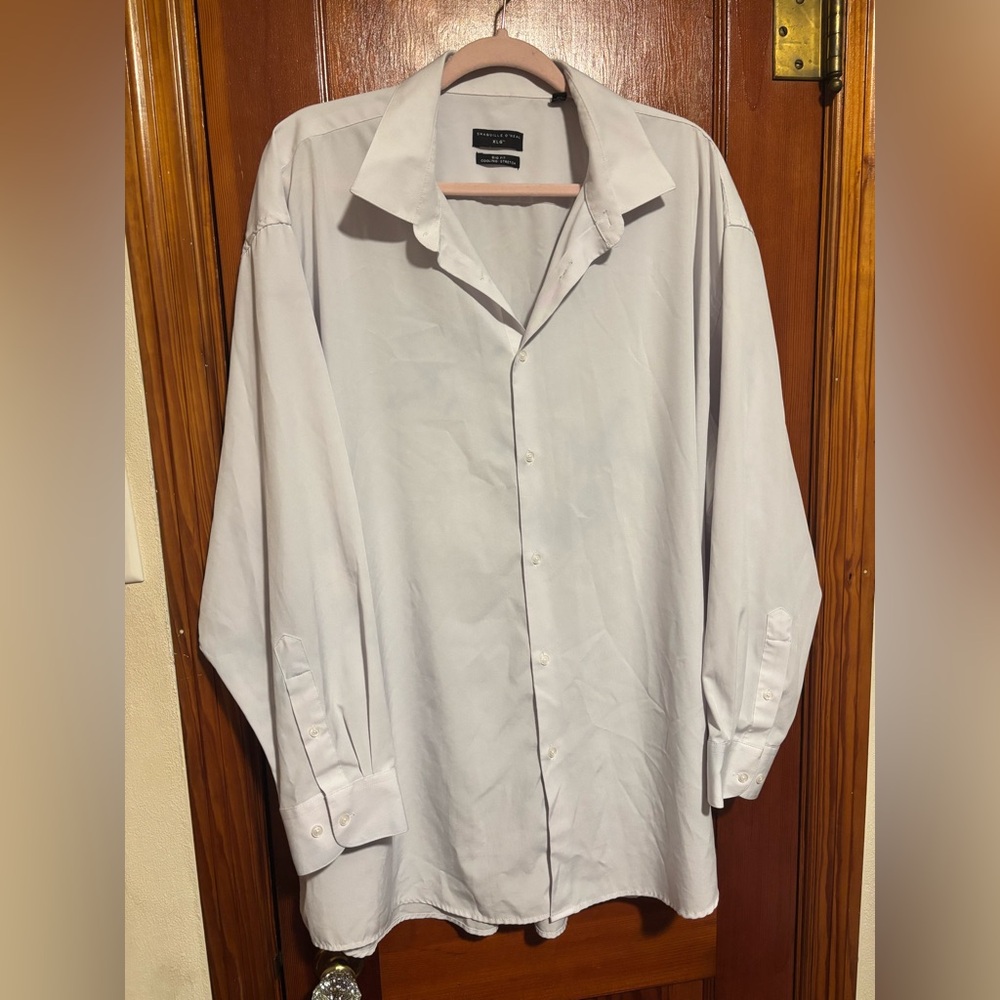 SHAQUILLE O’NEAL XLG White Button Down Cooling Men’s Dress Shirt